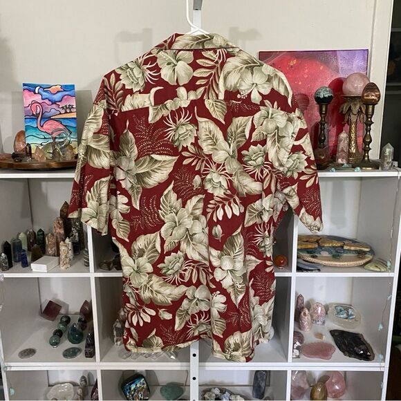 PIERRE CARDIN cotton hawaiian tropical print button down shirt resort men’s XL - Picture 4 of 4